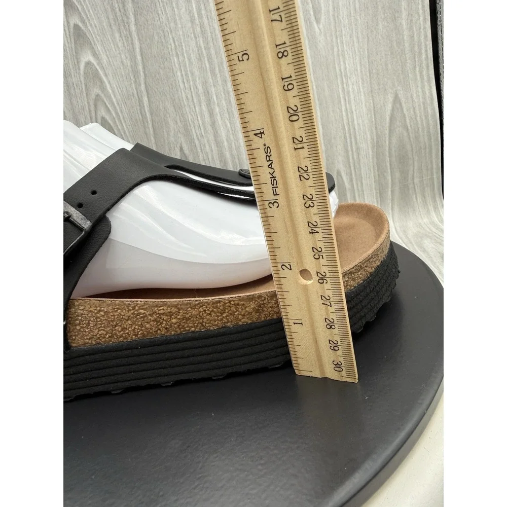 Papillio By Birkenstock Womens Size 9 Reg Black Gizeh Pap Flex Platform Sandals